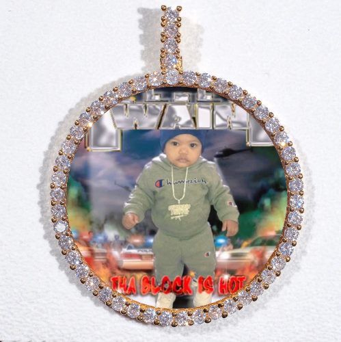 LARGE 3D CIRCLE CUSTOM PICTURE PENDANT