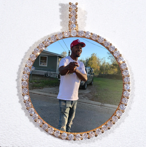LARGE 3D CIRCLE CUSTOM PICTURE PENDANT