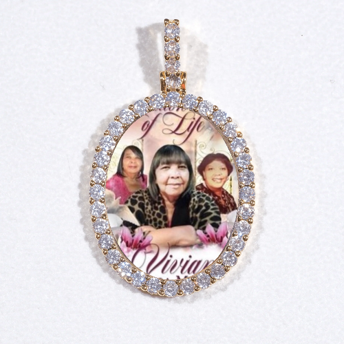 3D Oval Custom Picture Pendant
