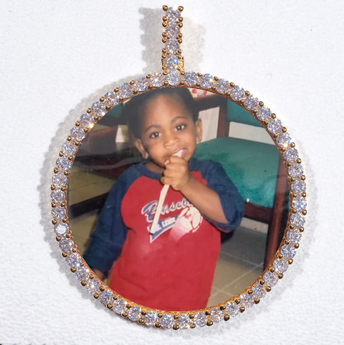 LARGE 3D CIRCLE CUSTOM PICTURE PENDANT