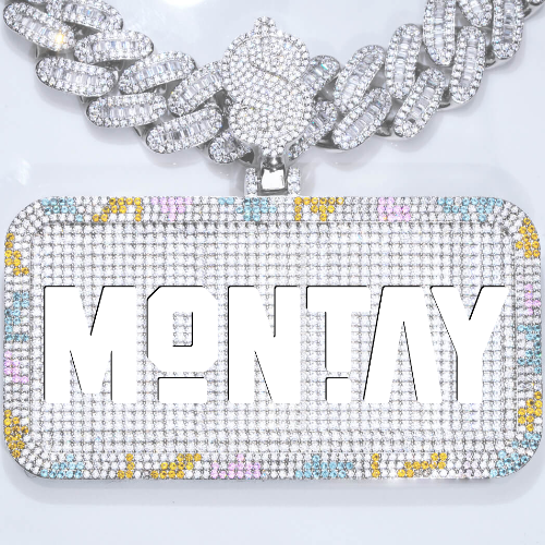 CUSTOM LETTER NECKLACE 3D COLORFUL SQUARE