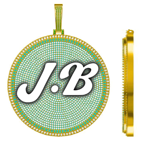 CUSTOM LETTER NECKLACE 3D BIG DISC