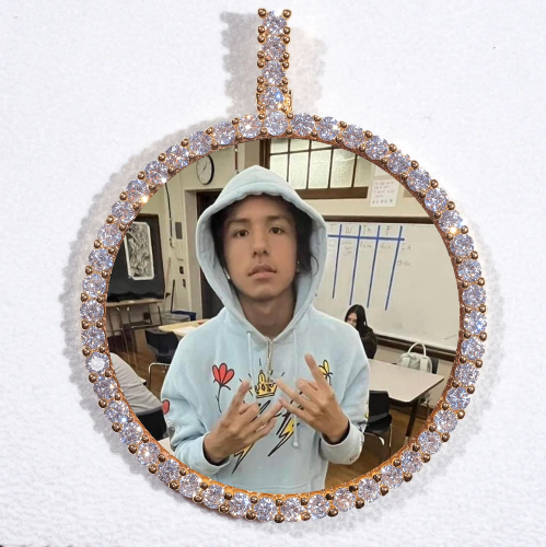 LARGE 3D CIRCLE CUSTOM PICTURE PENDANT