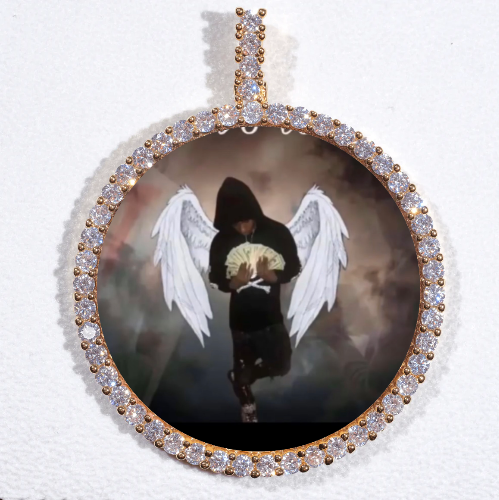 LARGE 3D CIRCLE CUSTOM PICTURE PENDANT