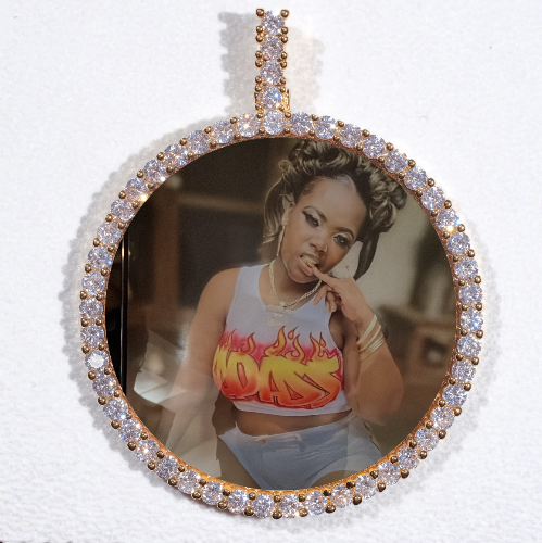 LARGE 3D CIRCLE CUSTOM PICTURE PENDANT