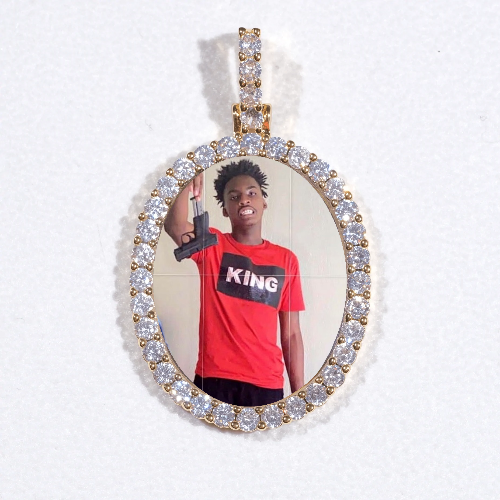 3D Oval Custom Picture Pendant