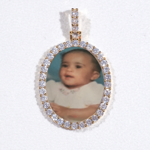 3D Oval Custom Picture Pendant