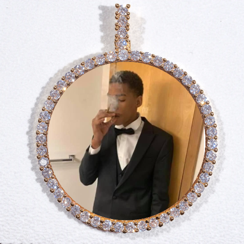 LARGE 3D CIRCLE CUSTOM PICTURE PENDANT