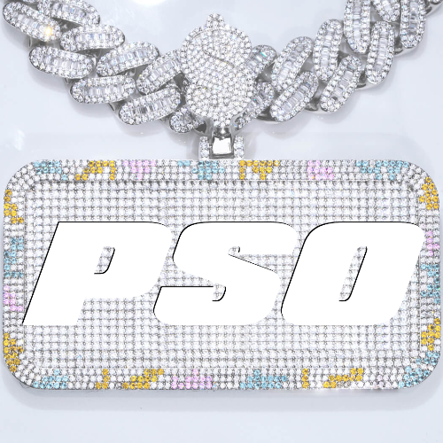 CUSTOM LETTER NECKLACE 3D COLORFUL SQUARE
