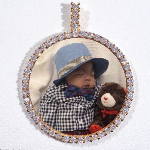 LARGE 3D CIRCLE CUSTOM PICTURE PENDANT