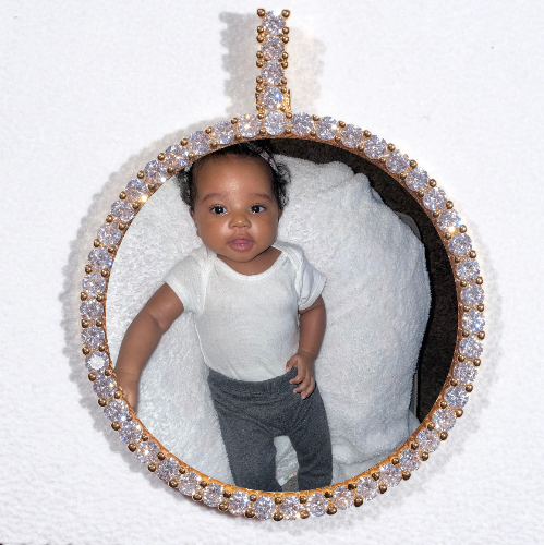 LARGE 3D CIRCLE CUSTOM PICTURE PENDANT