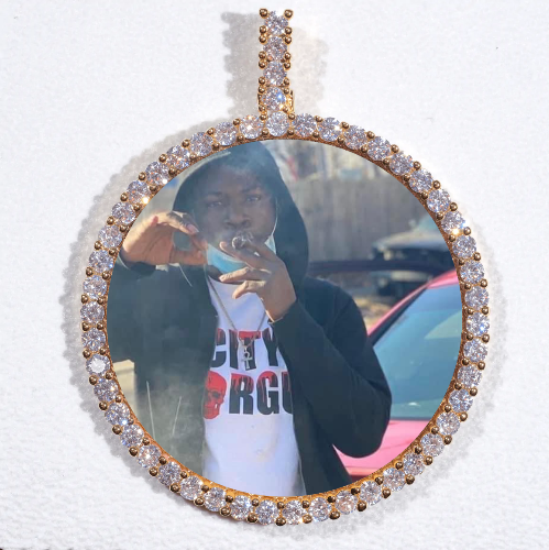 LARGE 3D CIRCLE CUSTOM PICTURE PENDANT