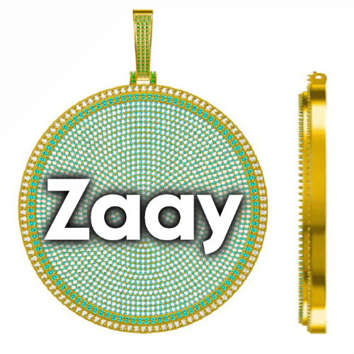 CUSTOM LETTER NECKLACE 3D BIG DISC