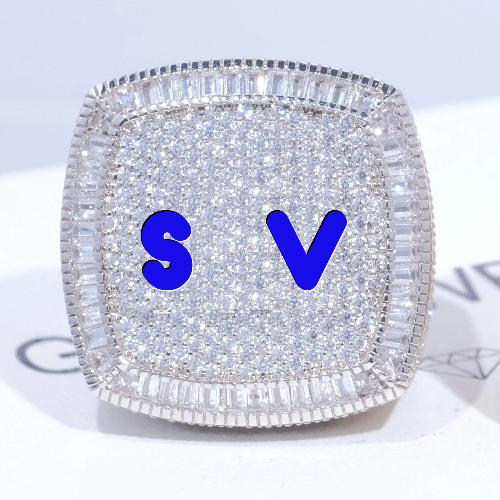 CUSTOM LETTER 3D ICED RING
