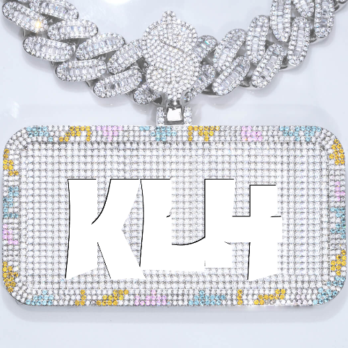CUSTOM LETTER NECKLACE 3D COLORFUL SQUARE