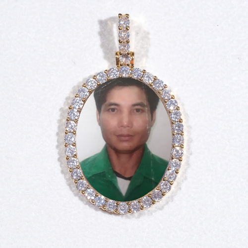 3D Oval Custom Picture Pendant