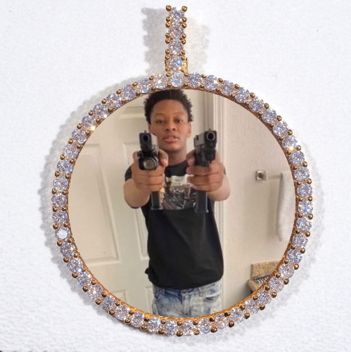 LARGE 3D CIRCLE CUSTOM PICTURE PENDANT