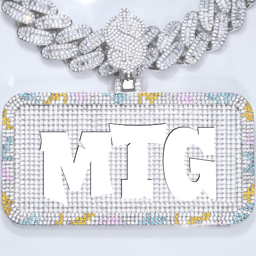 CUSTOM LETTER NECKLACE 3D COLORFUL SQUARE