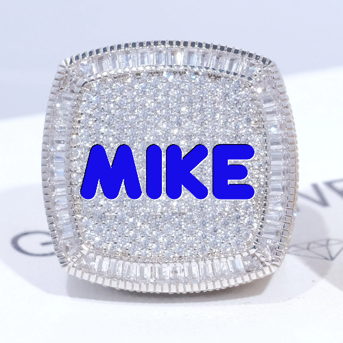 CUSTOM LETTER 3D ICED RING