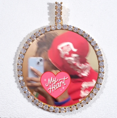 LARGE 3D CIRCLE CUSTOM PICTURE PENDANT