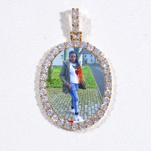 3D Oval Custom Picture Pendant