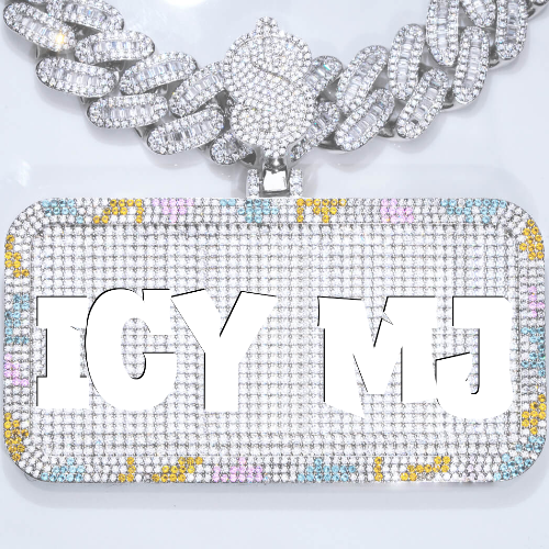 CUSTOM LETTER NECKLACE 3D COLORFUL SQUARE