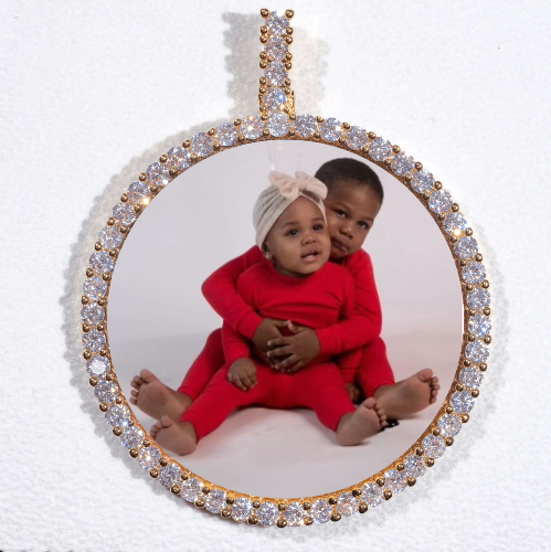 LARGE 3D CIRCLE CUSTOM PICTURE PENDANT