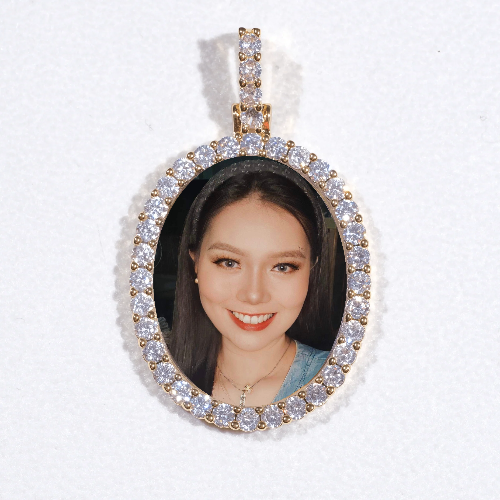 3D Oval Custom Picture Pendant