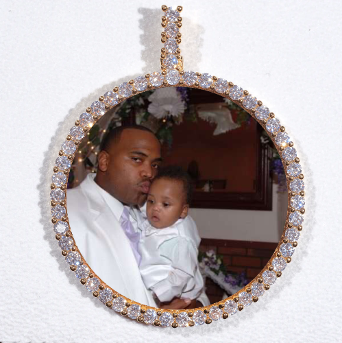 LARGE 3D CIRCLE CUSTOM PICTURE PENDANT