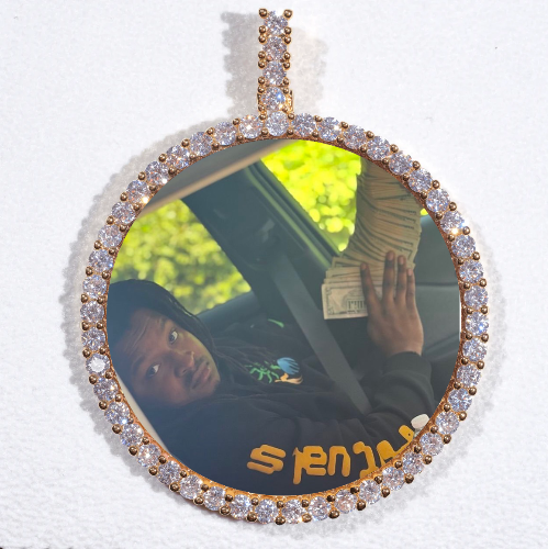 LARGE 3D CIRCLE CUSTOM PICTURE PENDANT
