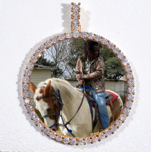 LARGE 3D CIRCLE CUSTOM PICTURE PENDANT