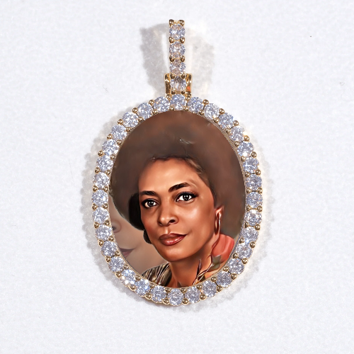 3D Oval Custom Picture Pendant