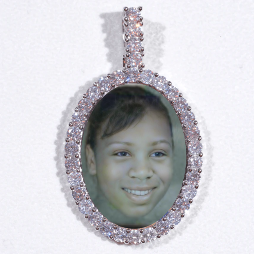 Large 3D Oval Custom Picture Pendant