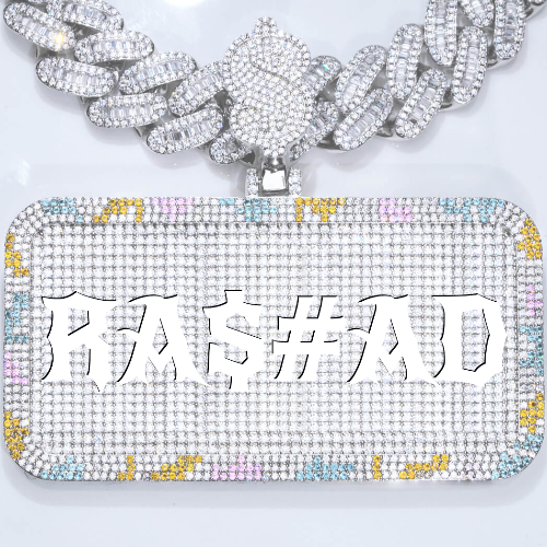 CUSTOM LETTER NECKLACE 3D COLORFUL SQUARE