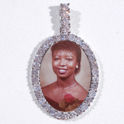 Large 3D Oval Custom Picture Pendant