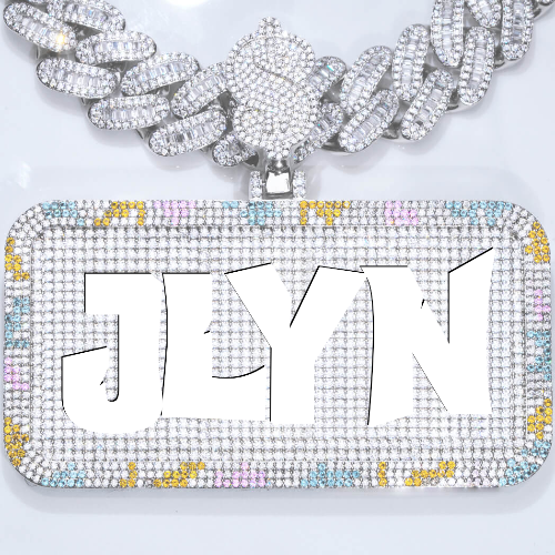 CUSTOM LETTER NECKLACE 3D COLORFUL SQUARE