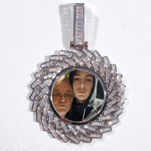 Large 3D Baguette Custom Picture Pendant