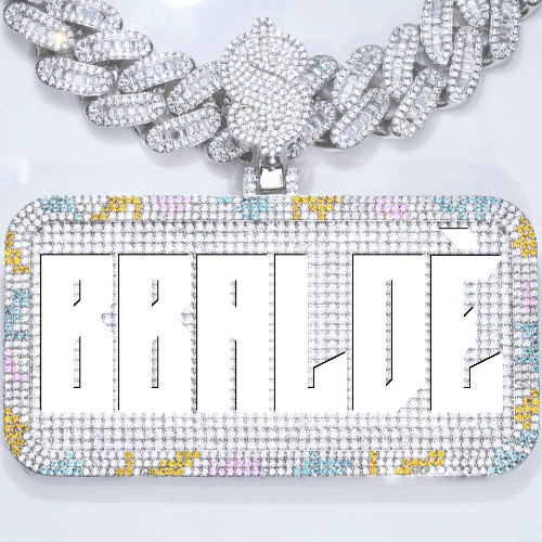CUSTOM LETTER NECKLACE 3D COLORFUL SQUARE