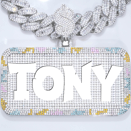 CUSTOM LETTER NECKLACE 3D COLORFUL SQUARE