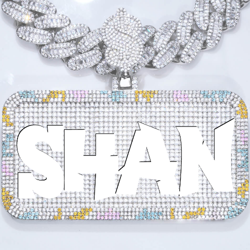 CUSTOM LETTER NECKLACE 3D COLORFUL SQUARE