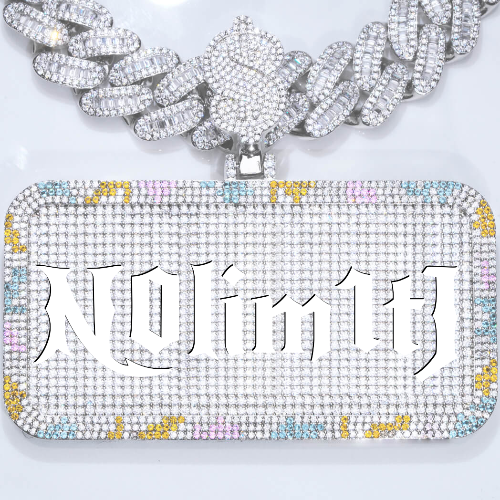 CUSTOM LETTER NECKLACE 3D COLORFUL SQUARE