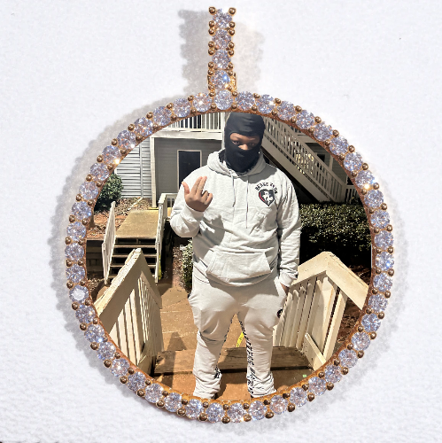 LARGE 3D CIRCLE CUSTOM PICTURE PENDANT