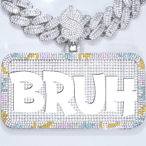 CUSTOM LETTER NECKLACE 3D COLORFUL SQUARE