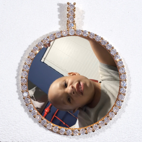 LARGE 3D CIRCLE CUSTOM PICTURE PENDANT