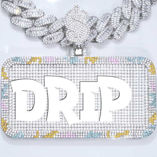 CUSTOM LETTER NECKLACE 3D COLORFUL SQUARE
