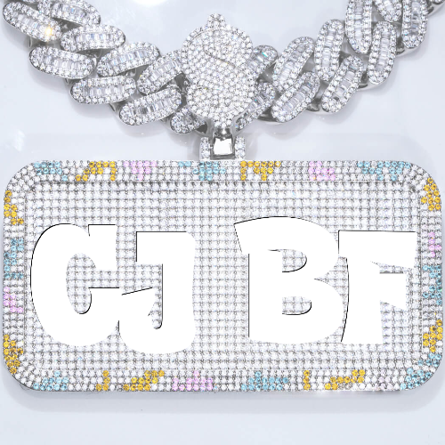 CUSTOM LETTER NECKLACE 3D COLORFUL SQUARE