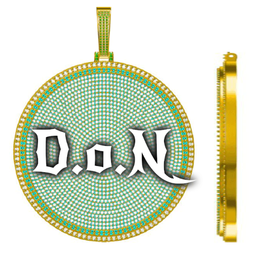 CUSTOM LETTER NECKLACE 3D BIG DISC