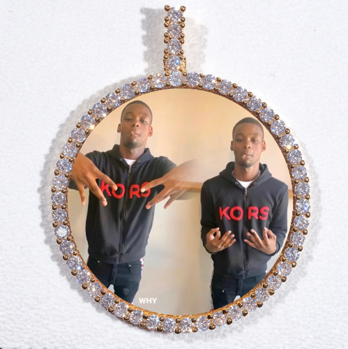 LARGE 3D CIRCLE CUSTOM PICTURE PENDANT