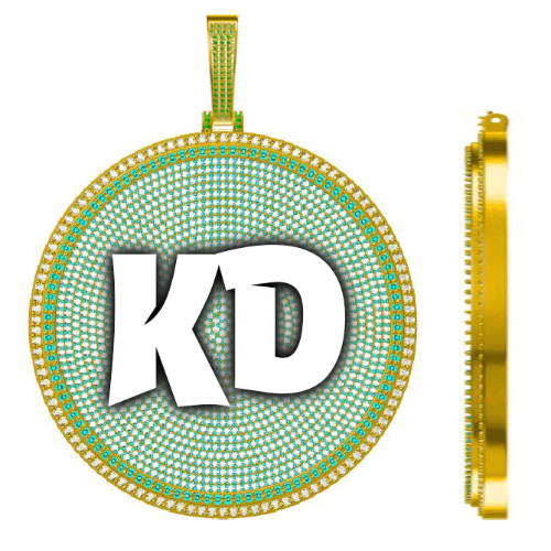 CUSTOM LETTER NECKLACE 3D BIG DISC