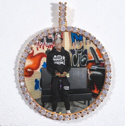 LARGE 3D CIRCLE CUSTOM PICTURE PENDANT